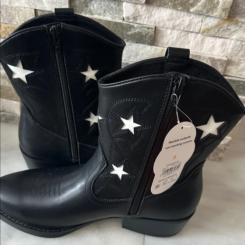 Wonder Nation Big Girls Star Western Cowgirl Boots Size 5